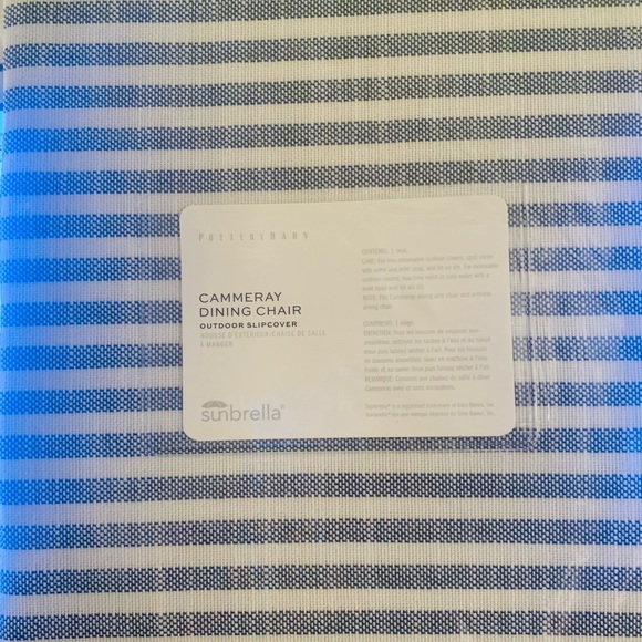Pottery Barn Cammeray Outdoor Dining Chair Cushion Slipcover (8 available) NWT - Picture 3 of 3